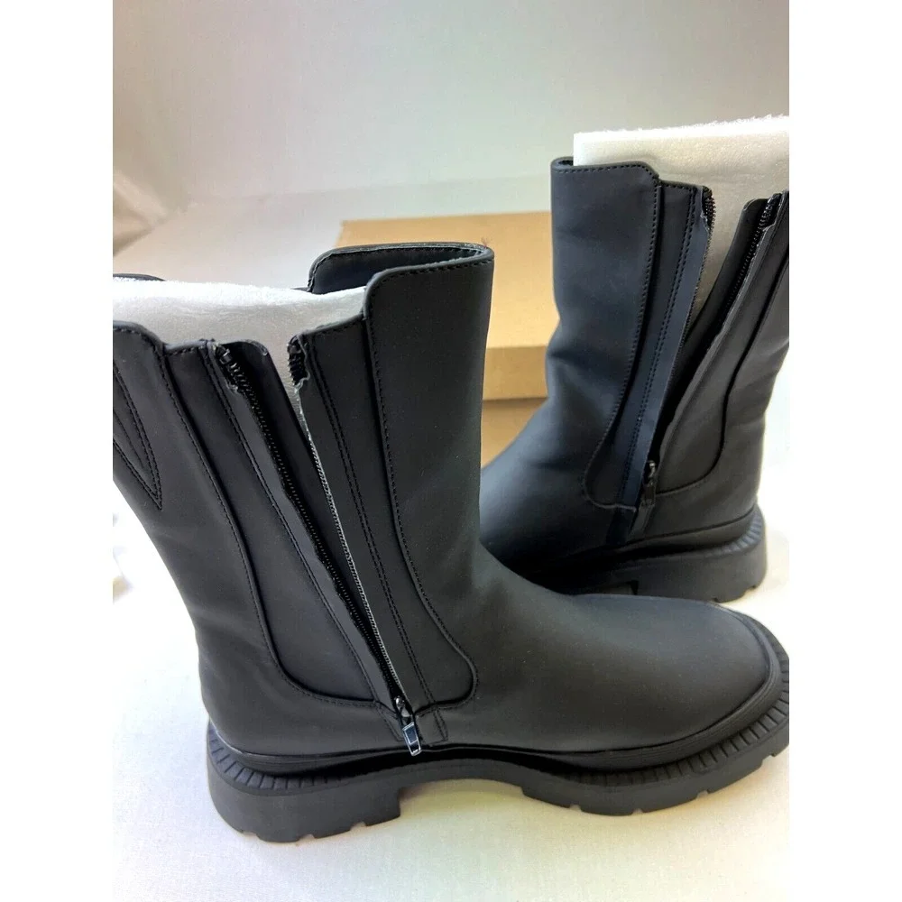 Bar III Womens Tikka Chelsea Boots Black Square Toe Water-Resistant Shoes Sz 10M
